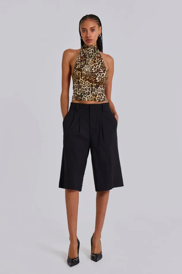 Jaded London Crop Tops Women Leopard Zene Backless Top Multi