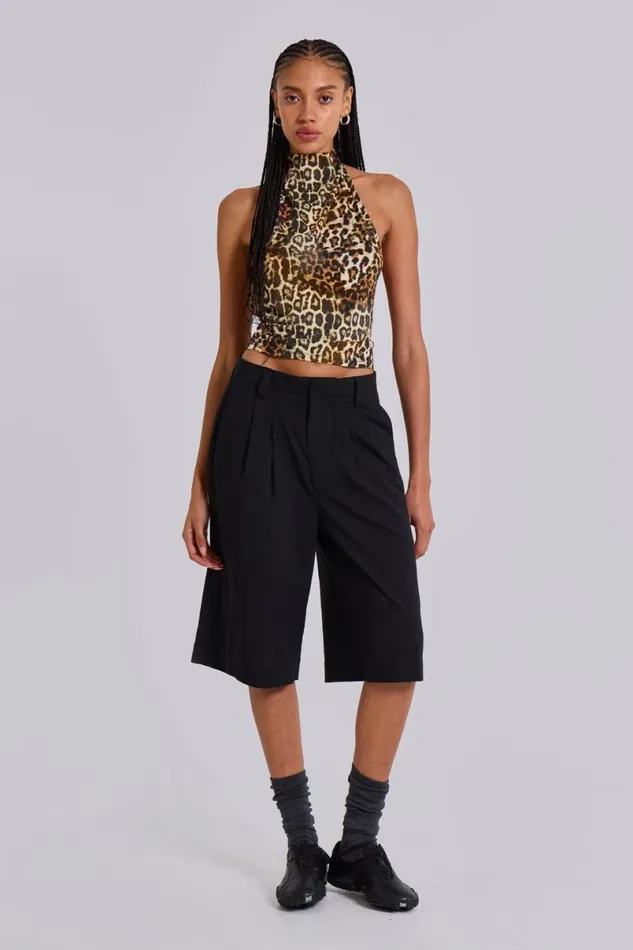 Jaded London Crop Tops Women Leopard Zene Backless Top Multi