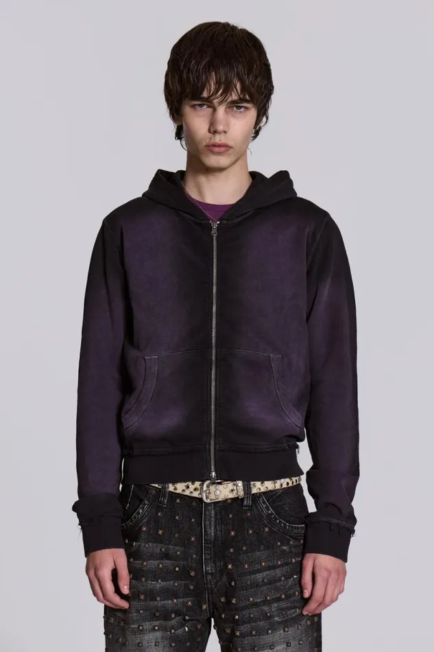 Jaded London Hoodies and Sweatshirts Women Deep Purple Fade Mini Monster Hoodie Purple