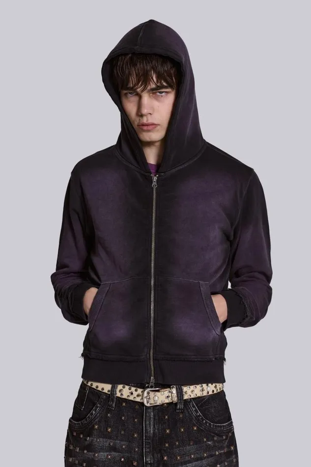 Jaded London Hoodies and Sweatshirts Women Deep Purple Fade Mini Monster Hoodie Purple