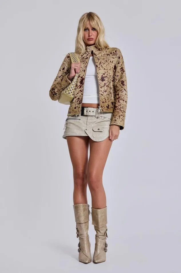 Jaded London Jackets Women Real Cowhide Piston Jacket Multi