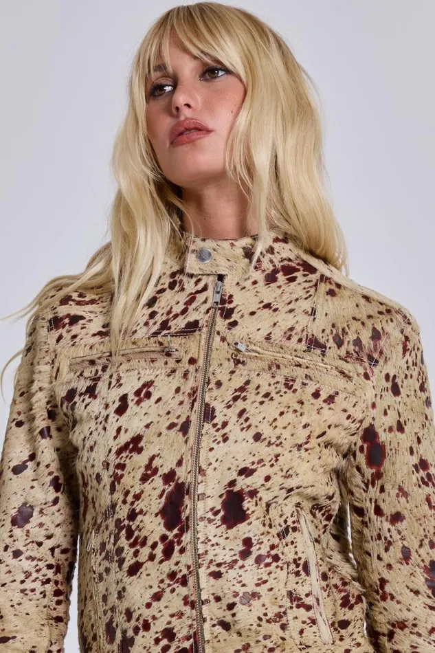 Jaded London Jackets Women Real Cowhide Piston Jacket Multi