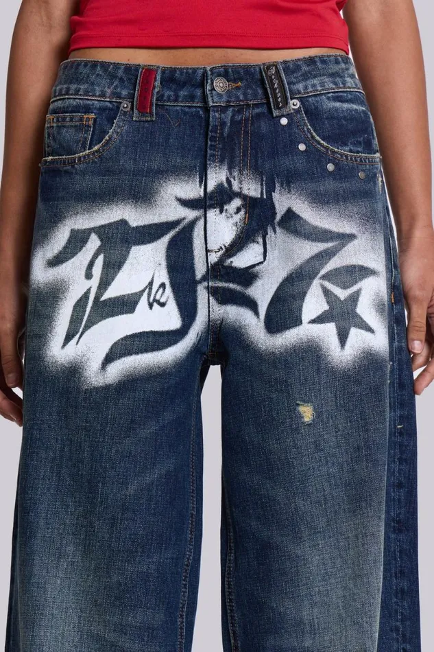 Jaded London Jeans Women 2K LDN Sonic Jeans Blue