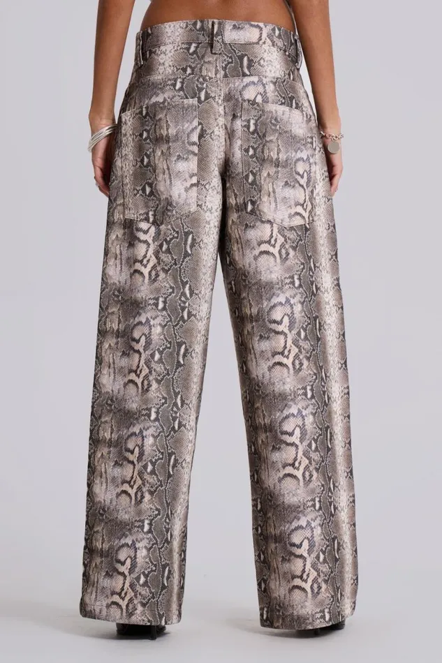Jaded London Jeans Women Boa Snake Print Colossus Jeans Multi