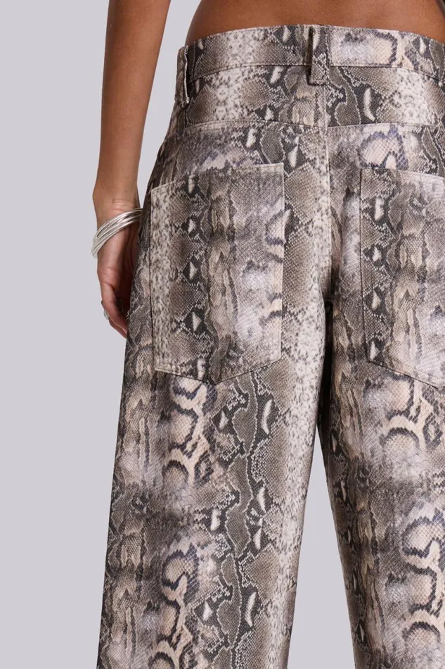 Jaded London Jeans Women Boa Snake Print Colossus Jeans Multi