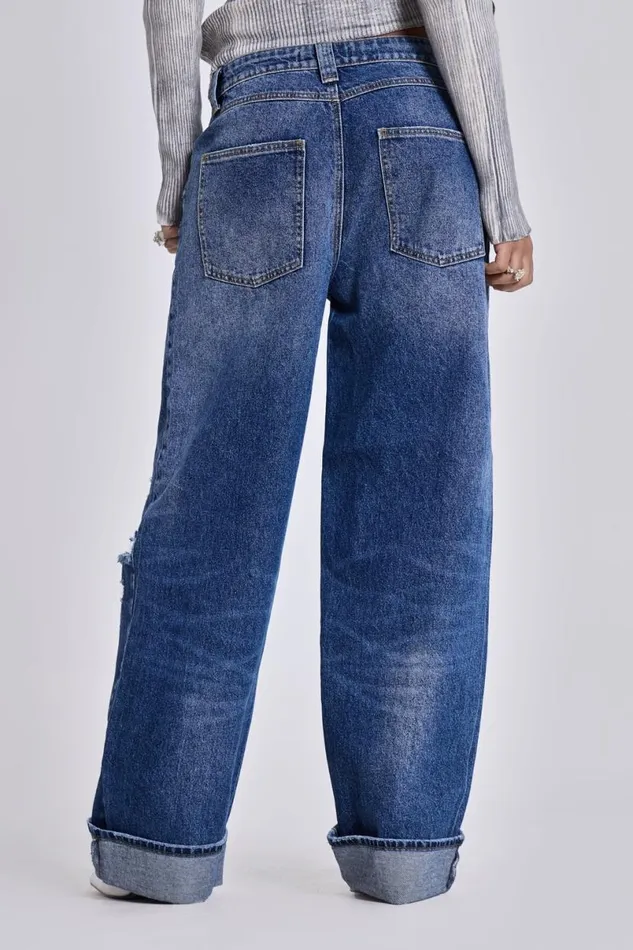 Jaded London Jeans Women Sonic Jeans In Vintage Blue Wash Blue