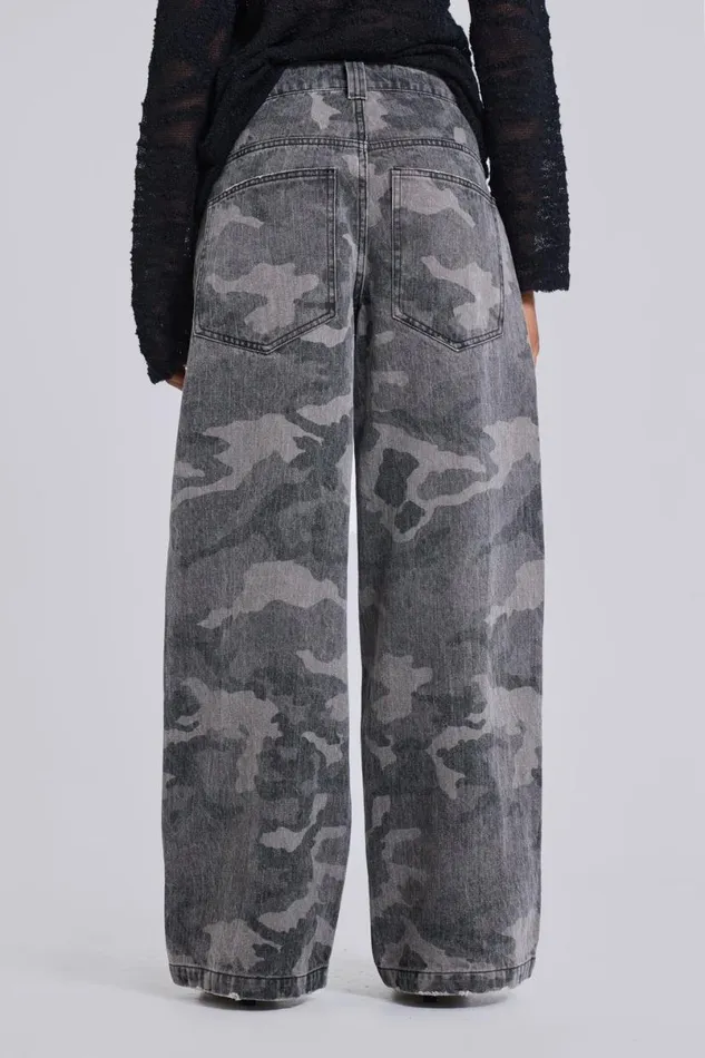 Jaded London Jeans WomenUnisex Camo Fade Colossus Jeans Black Camo