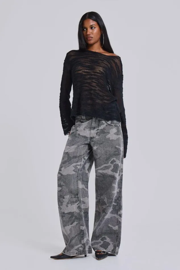 Jaded London Jeans WomenUnisex Camo Fade Colossus Jeans Black Camo