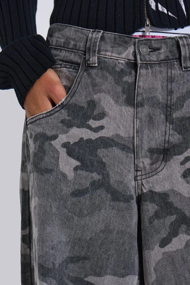 Jaded London Jeans WomenUnisex Camo Fade Colossus Jeans Black Camo
