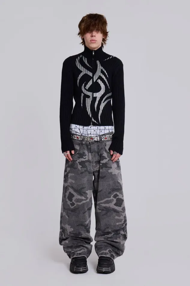 Jaded London Jeans WomenUnisex Camo Fade Colossus Jeans Black Camo