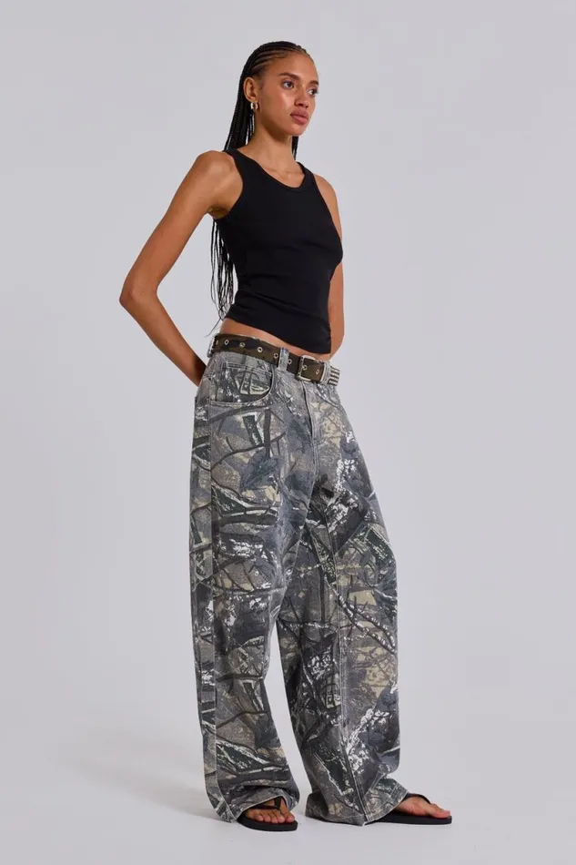 Jaded London Jeans WomenUnisex Forest Camo Colossus Jeans Multi