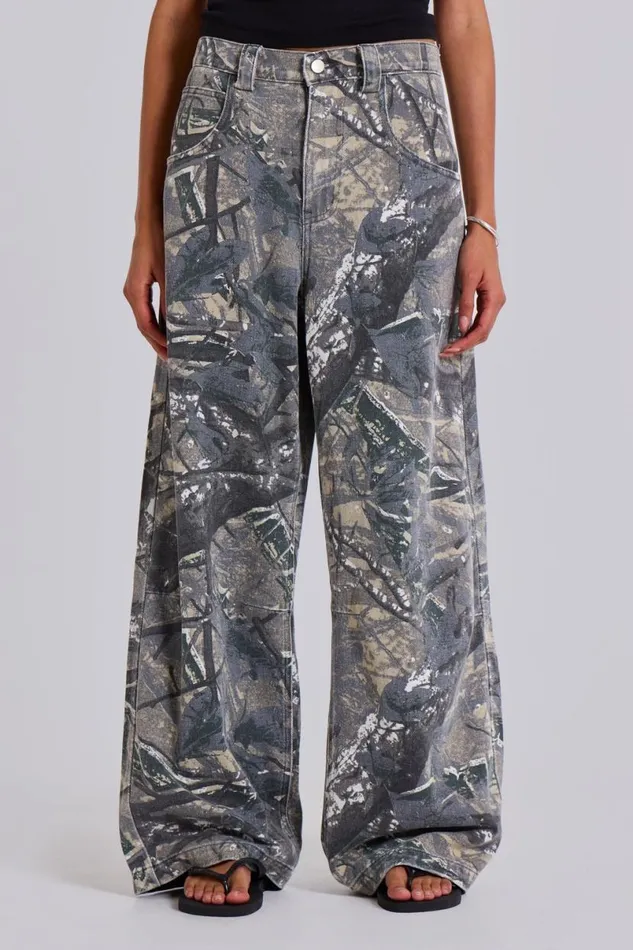 Jaded London Jeans WomenUnisex Forest Camo Colossus Jeans Multi