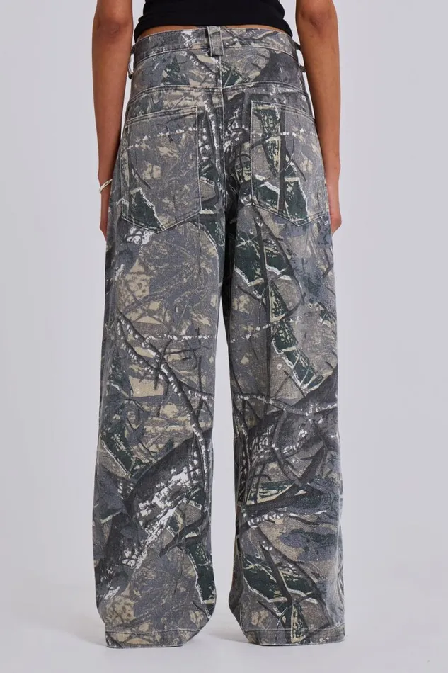 Jaded London Jeans WomenUnisex Forest Camo Colossus Jeans Multi