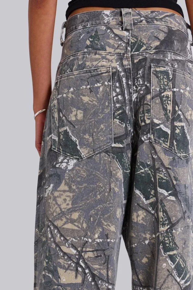 Jaded London Jeans WomenUnisex Forest Camo Colossus Jeans Multi