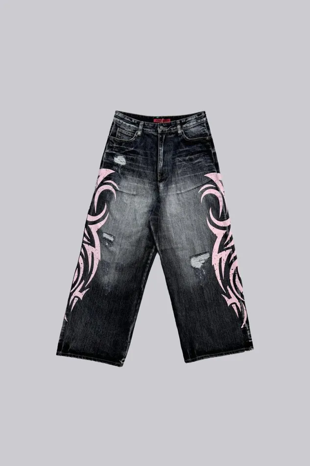 Jaded London Jeans WomenUnisex Pink Blade XL Colossus Jeans Blue