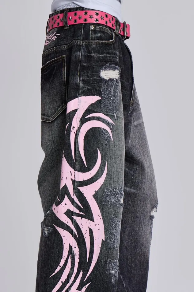 Jaded London Jeans WomenUnisex Pink Blade XL Colossus Jeans Blue