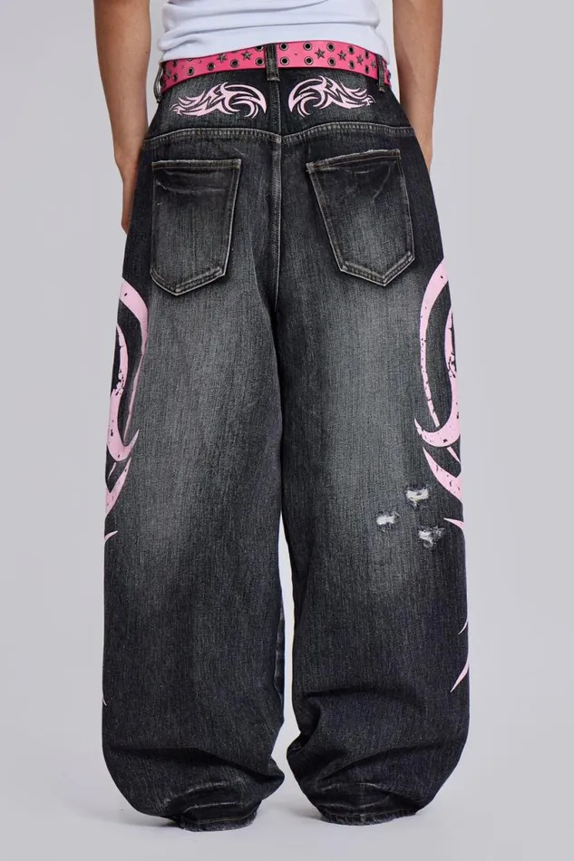 Jaded London Jeans WomenUnisex Pink Blade XL Colossus Jeans Blue