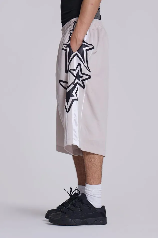 Jaded London Joggers and Sweatpants Men Galaxy Basketball Shorts Grey