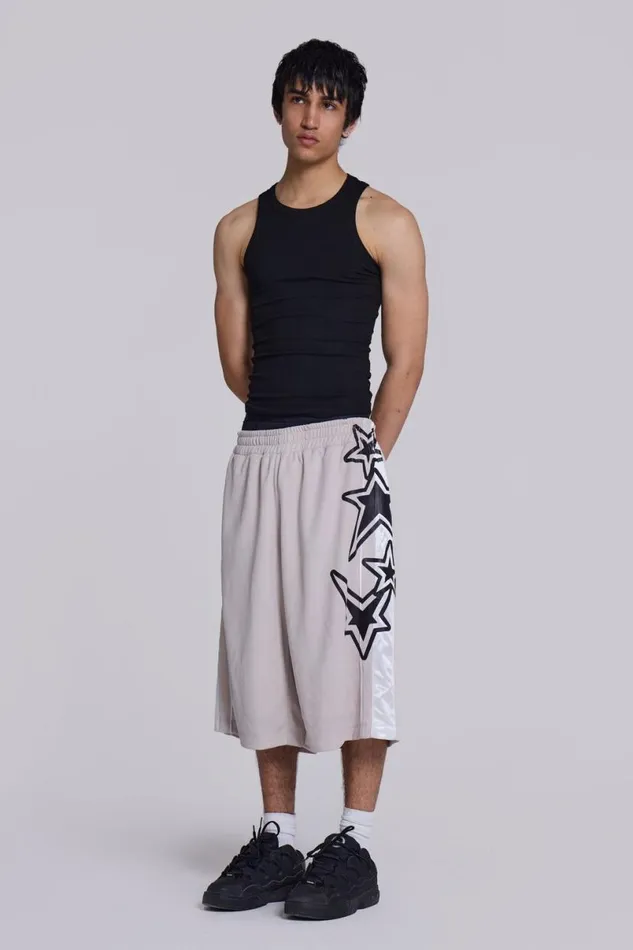 Jaded London Joggers and Sweatpants Men Galaxy Basketball Shorts Grey