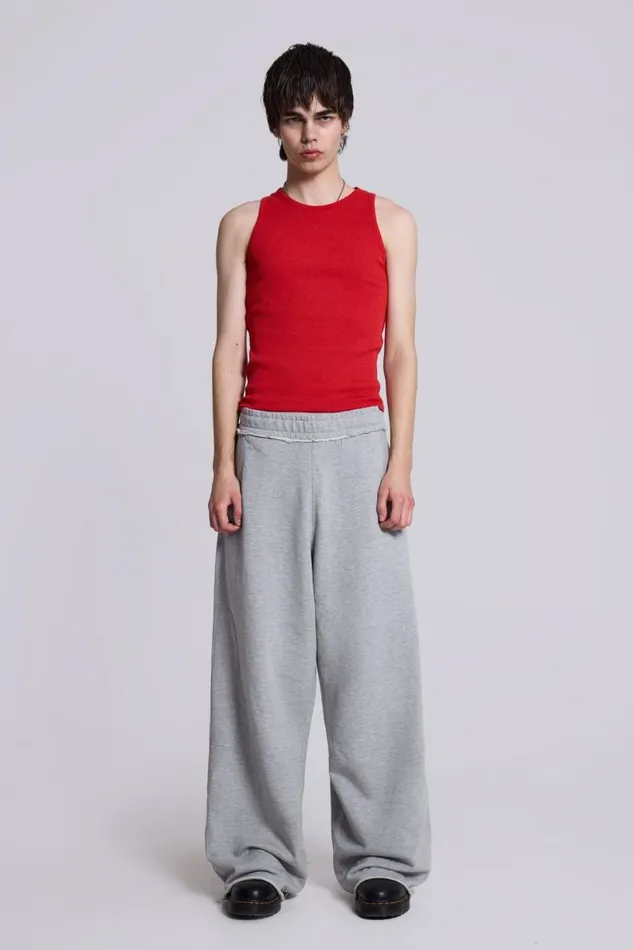 Jaded London Joggers and Sweatpants Men Grey Marl Baggy Monster Joggers Grey