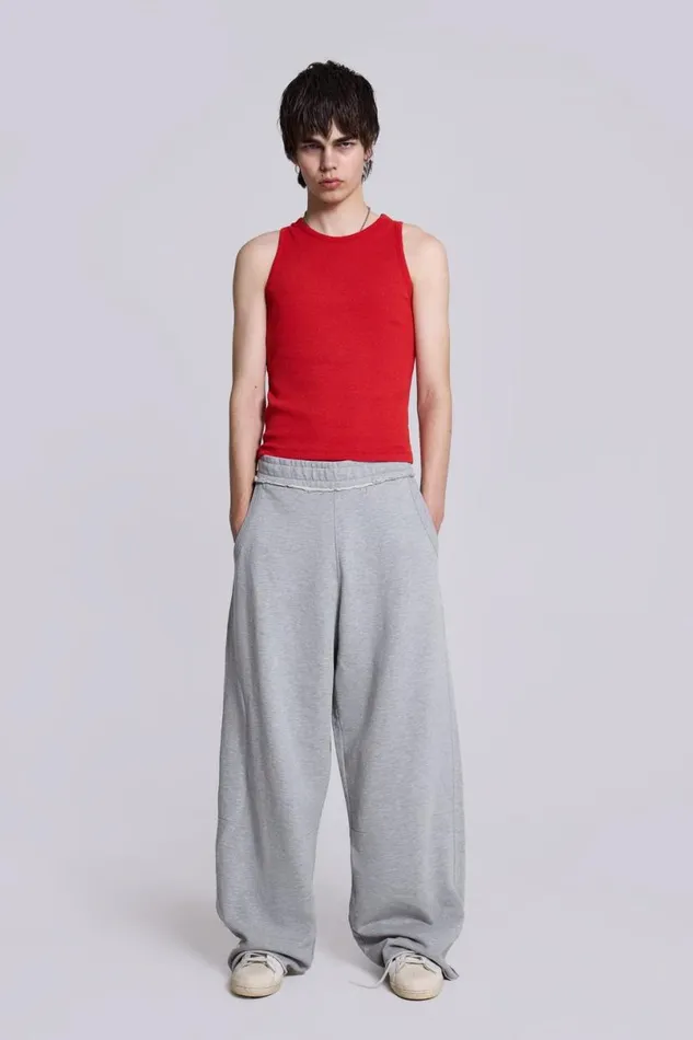 Jaded London Joggers and Sweatpants Men Grey Marl Baggy Monster Joggers Grey