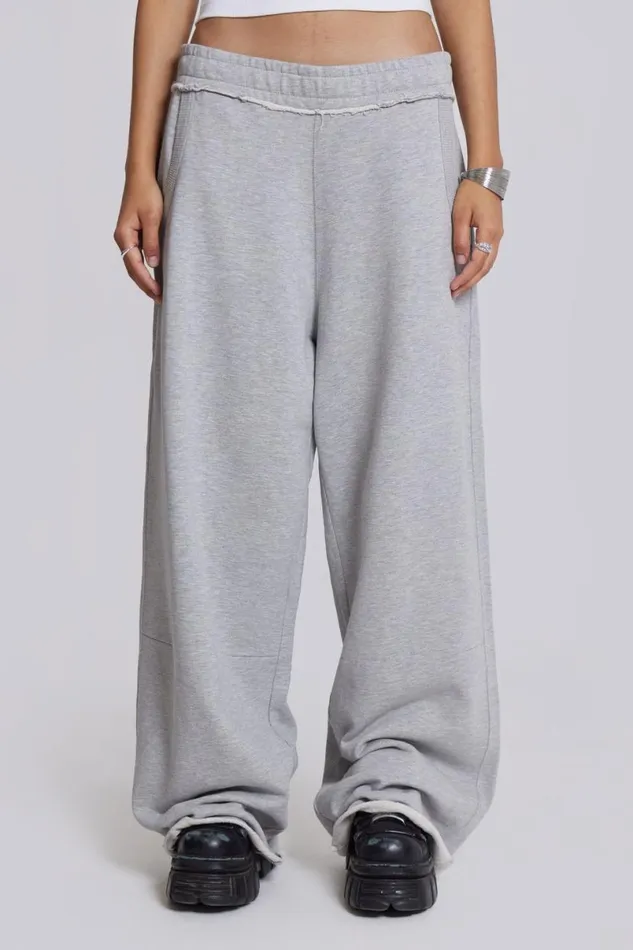 Jaded London Joggers and Sweatpants Men Grey Marl Baggy Monster Joggers Grey