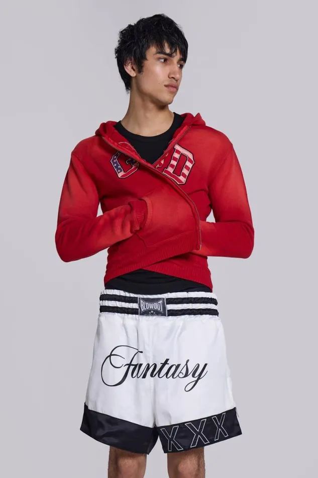 Jaded London Jorts and Shorts Men Fantasy Boxing Shorts Grey