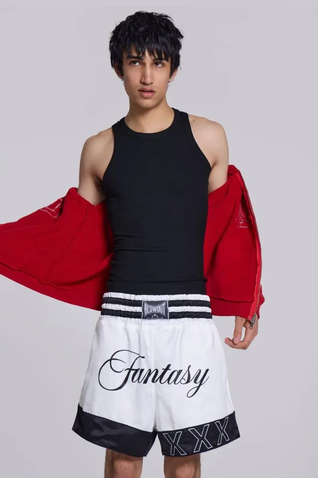 Jaded London Jorts and Shorts Men Fantasy Boxing Shorts Grey