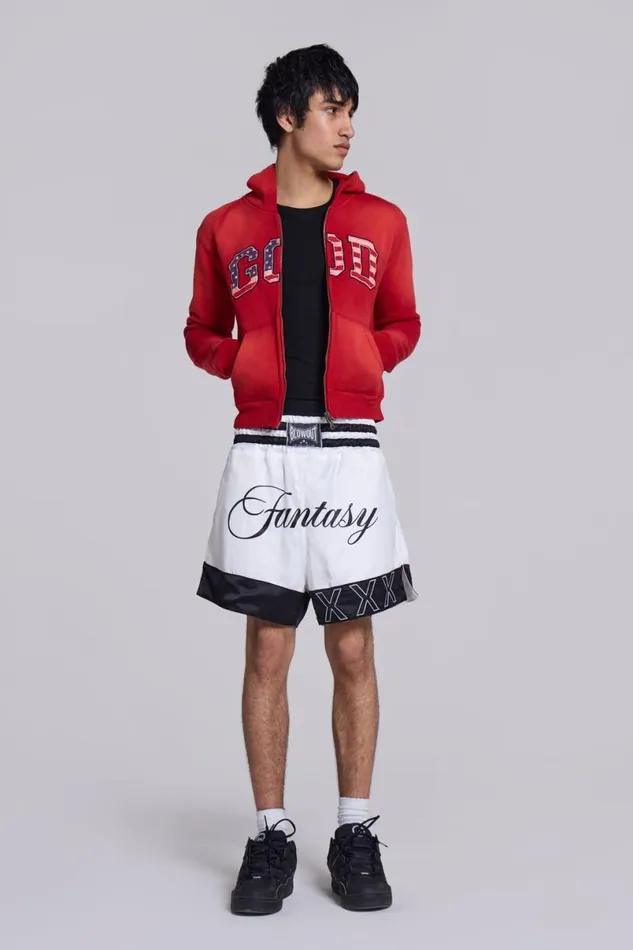 Jaded London Jorts and Shorts Men Fantasy Boxing Shorts Grey