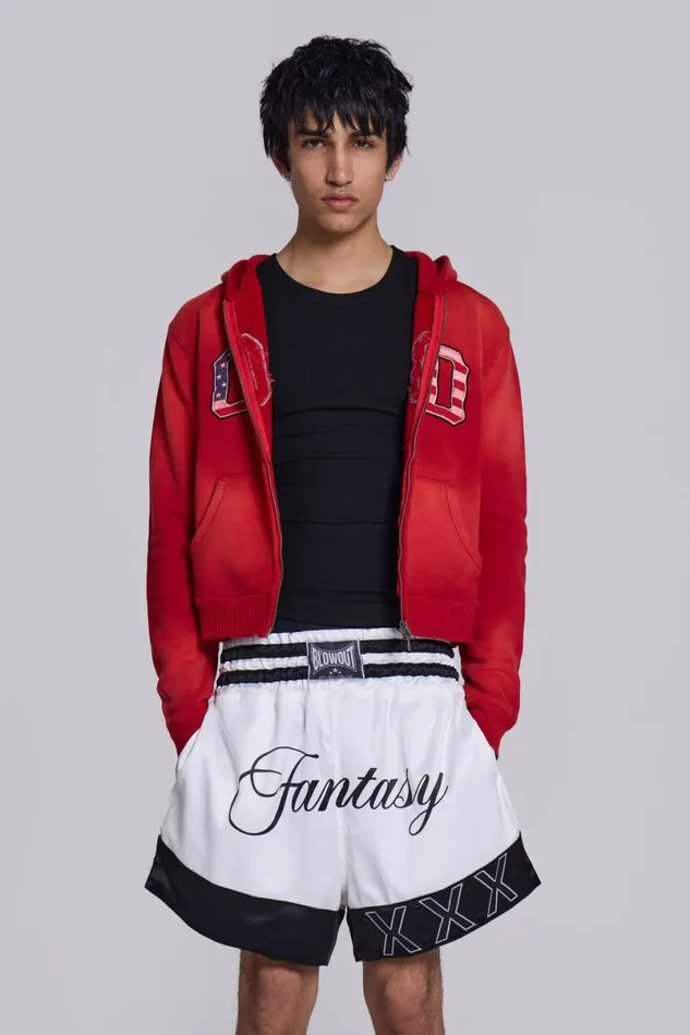 Jaded London Jorts and Shorts Men Fantasy Boxing Shorts Grey