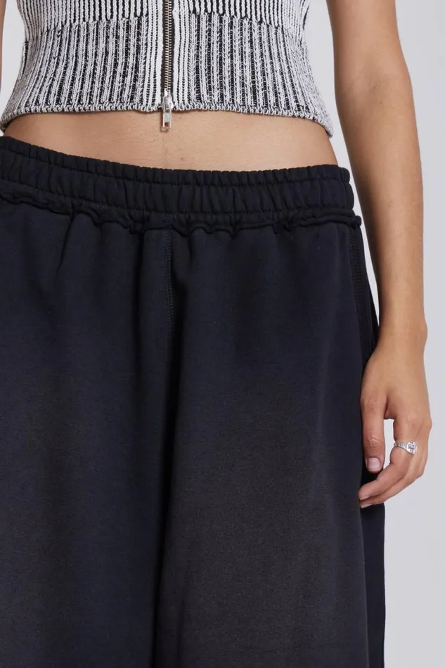 Jaded London Jorts and Shorts Men Washed Black Monster Jogger Shorts Black