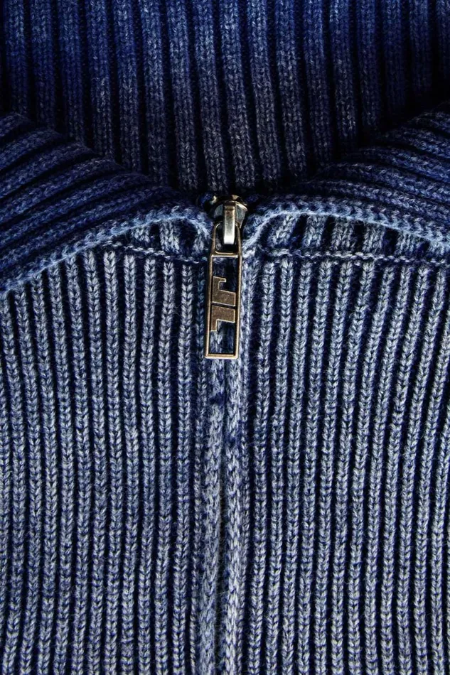 Jaded London Knitwear Women Tribeca Blue Ribbed Off The Shoulder Knit Blue