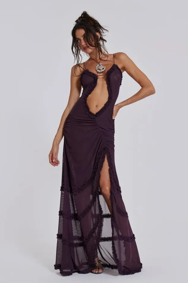 Jaded London Maxi Dresses Women Fatale Maxi Dress In Dusk Purple