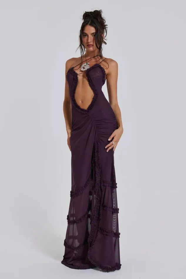 Jaded London Maxi Dresses Women Fatale Maxi Dress In Dusk Purple