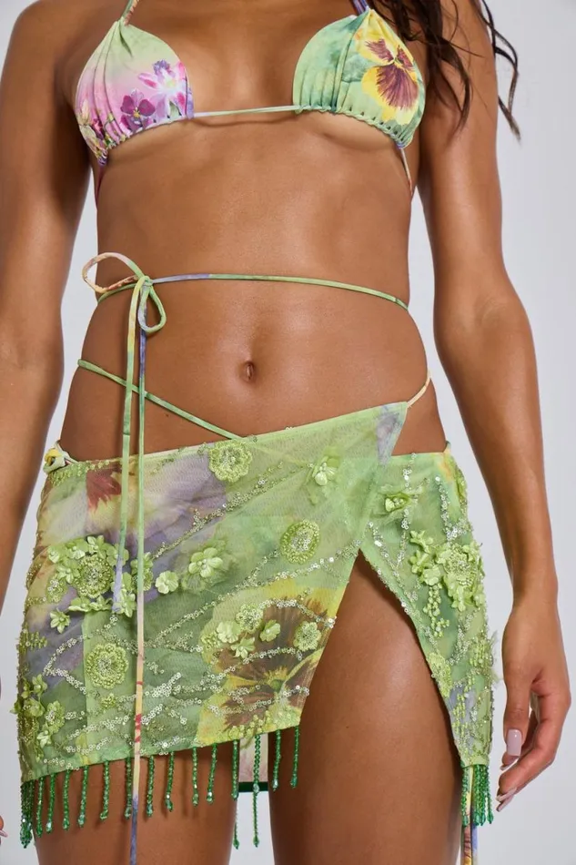Jaded London Micro Bikinis Women Melona Raw Edge Micro Bikini Bottoms Multi