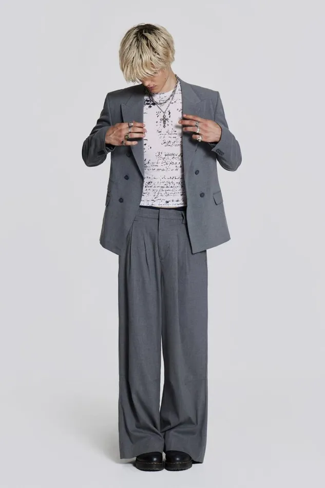Jaded London Outerwear Men Grey Goliath Blazer Grey