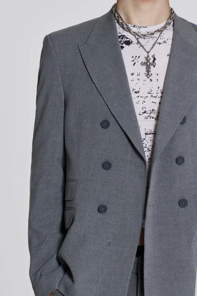 Jaded London Outerwear Men Grey Goliath Blazer Grey