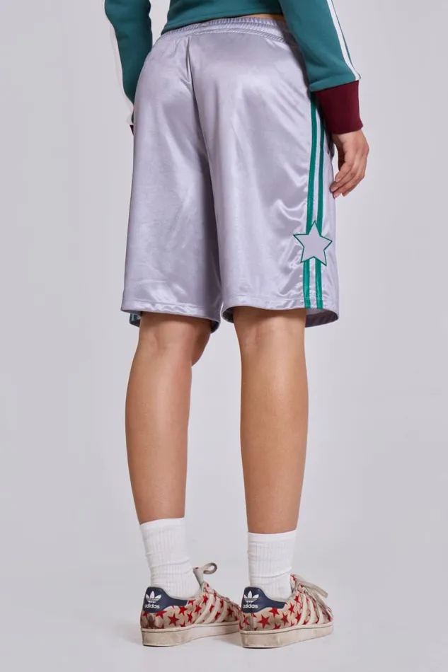 Jaded London Shorts and Jorts Women Silver Alyx Longline Football Shorts Silver