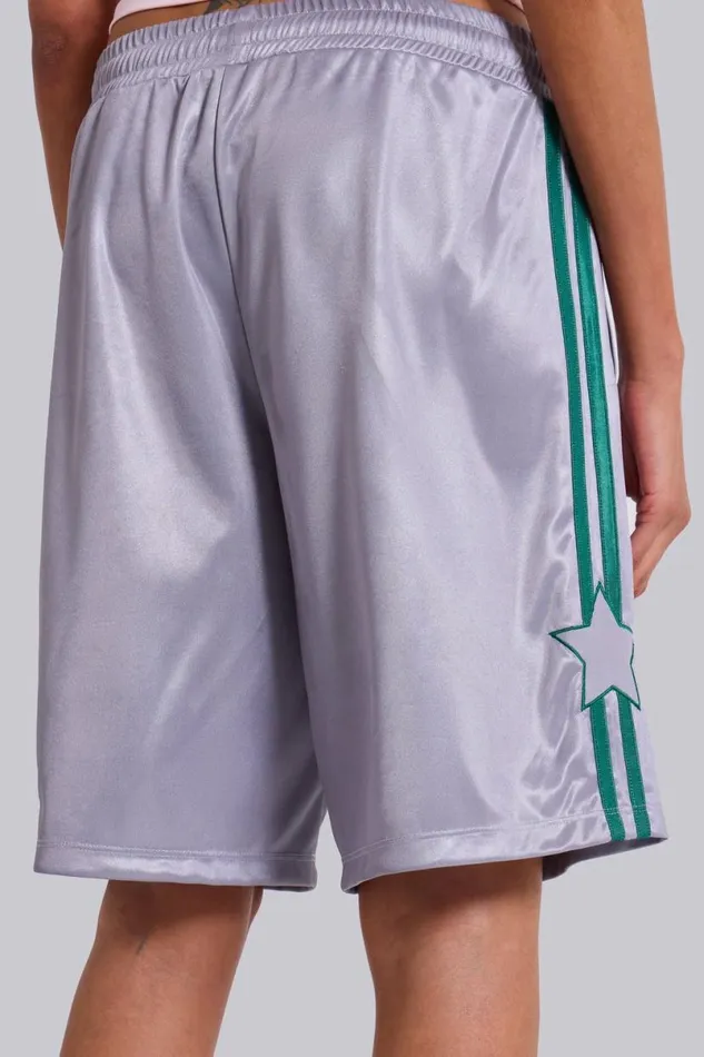 Jaded London Shorts and Jorts Women Silver Alyx Longline Football Shorts Silver