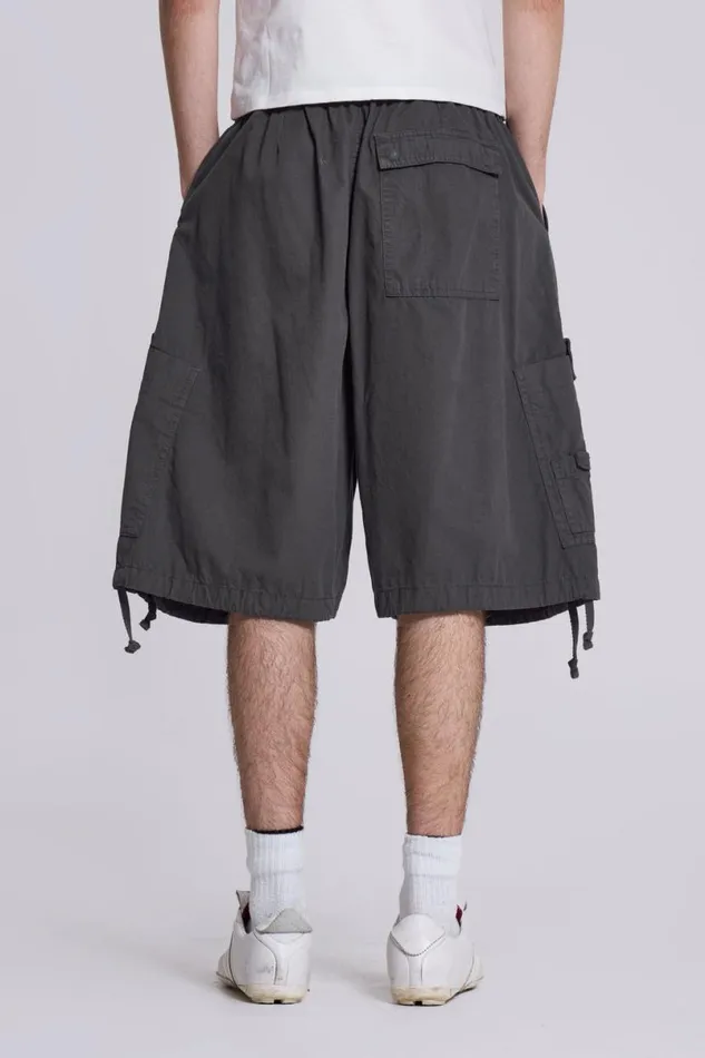 Jaded London Shorts and Jorts Women Vintage Grey Parachute Cargo Shorts Grey