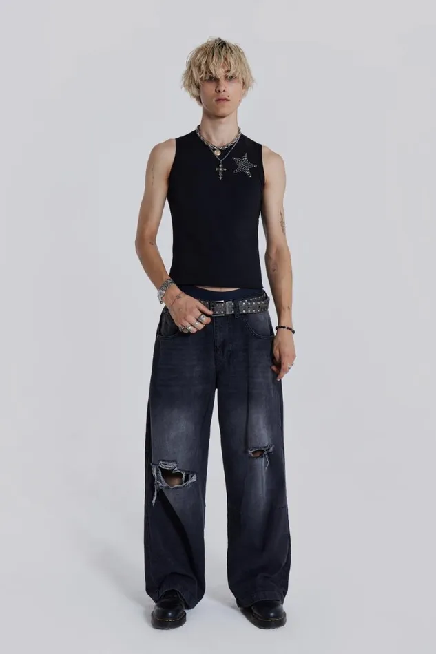 Jaded London TShirts and Vests Men Black Cosmo Vest Black