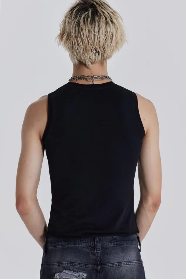 Jaded London TShirts and Vests Men Black Cosmo Vest Black