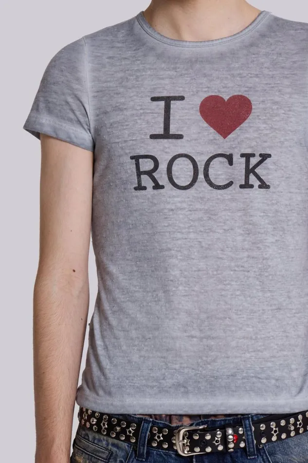 Jaded London TShirts and Vests Men Dirty Rock Tee Grey