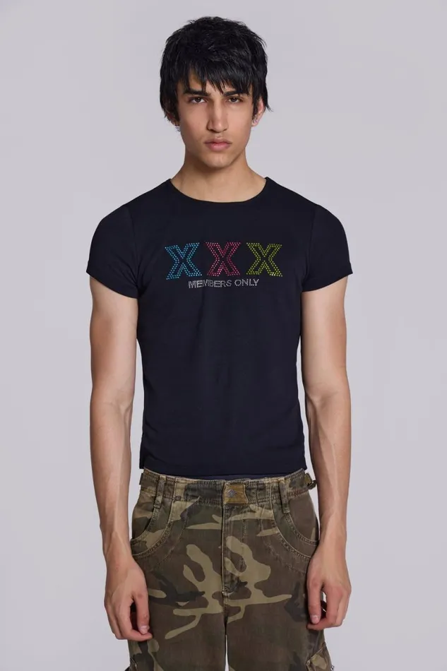 Jaded London TShirts and Vests Men Members Only Tee Black
