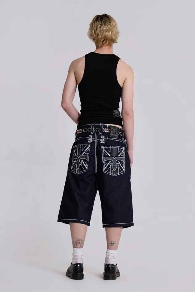 Jaded London TShirts and Vests Men Rock Revival Black Fleur De Lis Vest Black