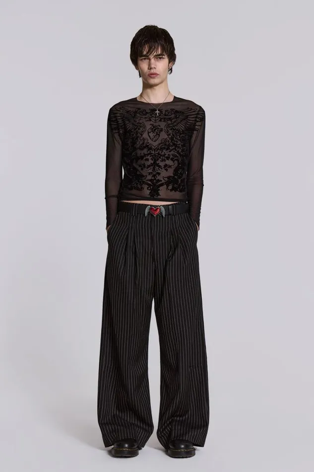 Jaded London TShirts and Vests Men Spirit Mesh Top Black