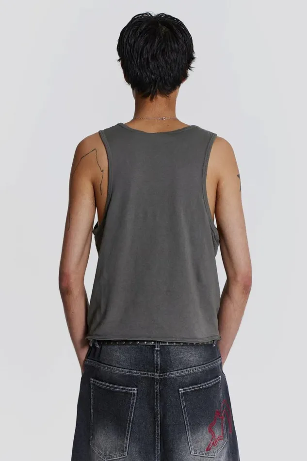 Jaded London TShirts and Vests Men Subtract Vest Grey