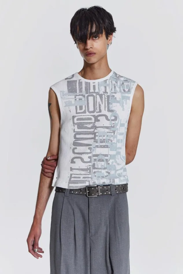 Jaded London TShirts and Vests Men Thesis Tank White