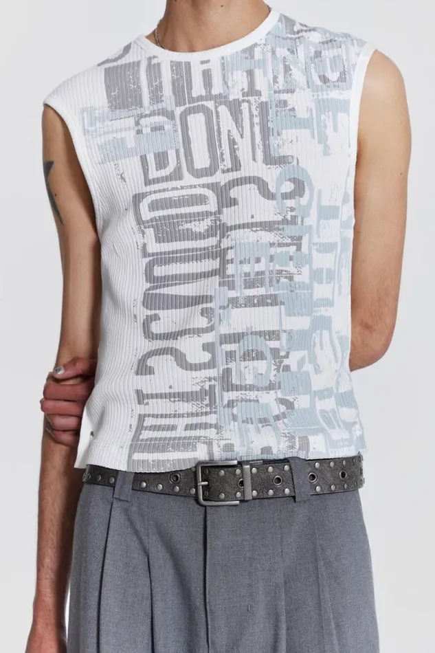 Jaded London TShirts and Vests Men Thesis Tank White