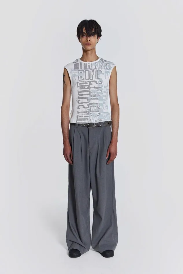 Jaded London TShirts and Vests Men Thesis Tank White